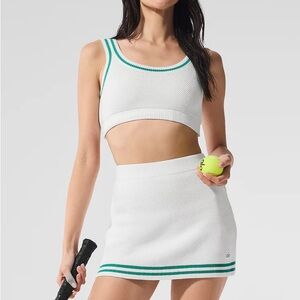 ALO Tennis Club White and Green Tennis Outfit